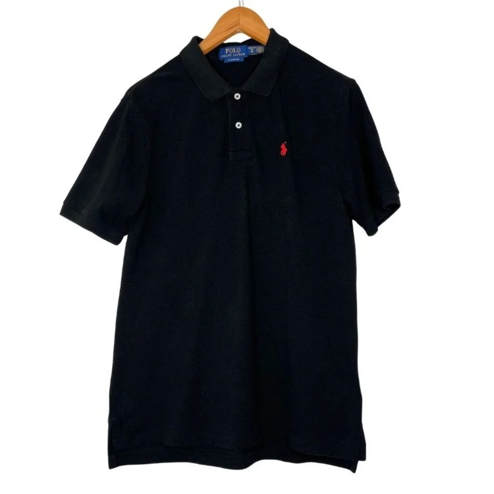 Polo Ralph Lauren Kids XL 18-20 Black Short Sleeve Classic Fit Cotton Polo Shirt